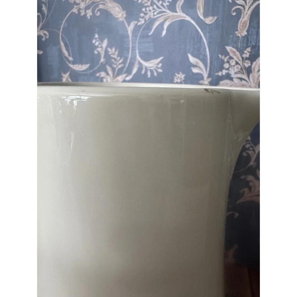 Pottery Barn Earthenware Pitcher Cream Ivory Glazed Ceramic Farmhouse Decor